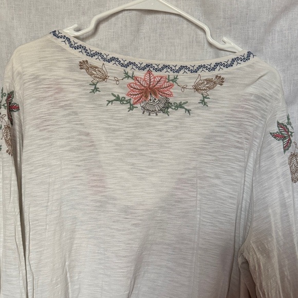 J. Jill Cream Tunic with Red and Green Embroidery - Picture 5 of 5